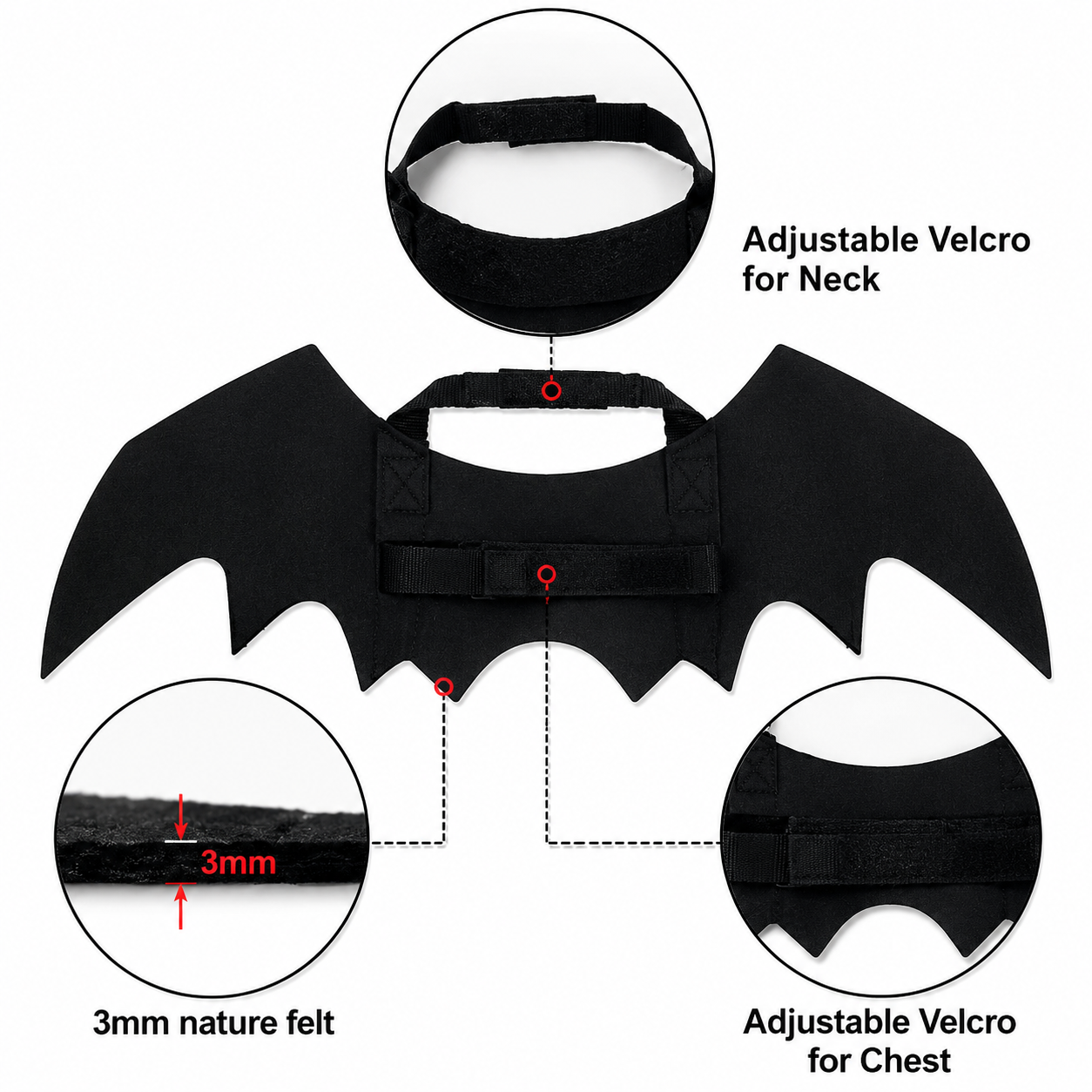 Halloween Accessories Bat Wings Pet Costume – alternate product view 4