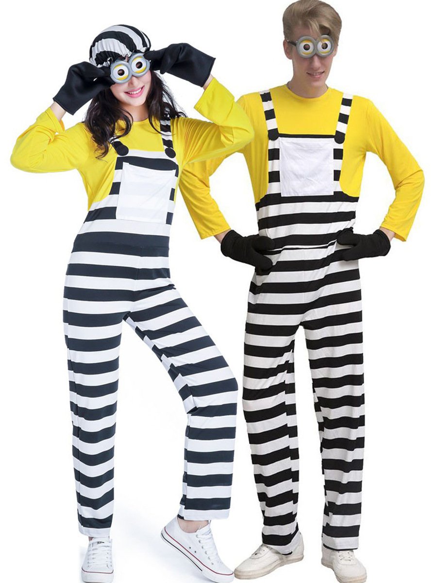 Adult Costume Couples Halloween Outfit Women Men Little Yellow Man Cartoon Cosplay Suit – alternate product view 6