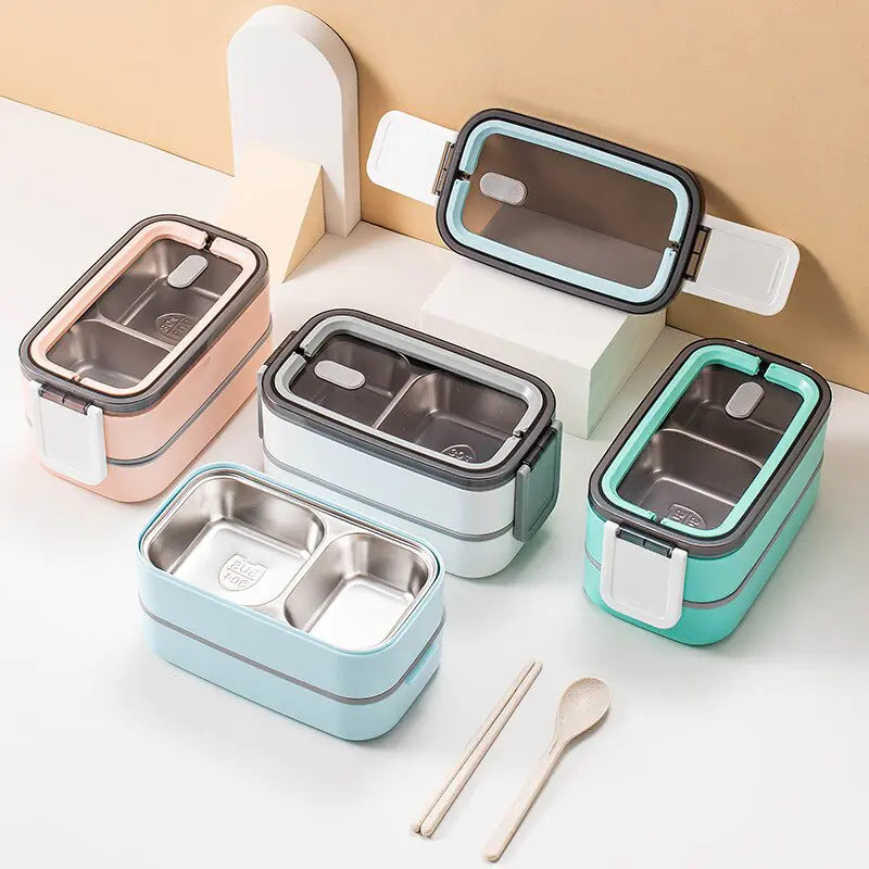 2-Layer Stainless Steel Bento Lunch Box - MealMate – alternate product view 2