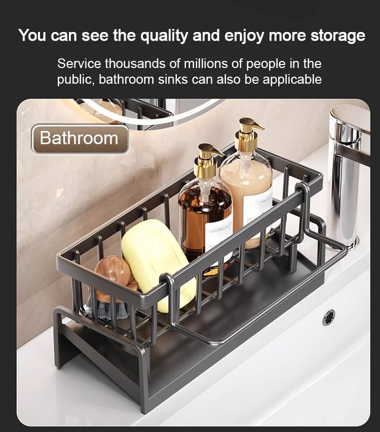 Sink organizer with drip tray and towel rail – alternate product view 4