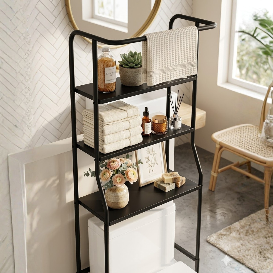 Toilet shelf above toilet with 3 levels – alternate product view 3