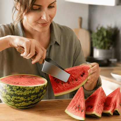 Stainless steel fruit cutter with ergonomic handle – alternate product view 2