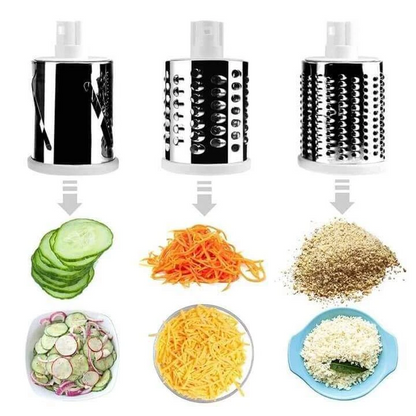 Rotating vegetable cutter with 3 stainless steel drums – alternate product view 4