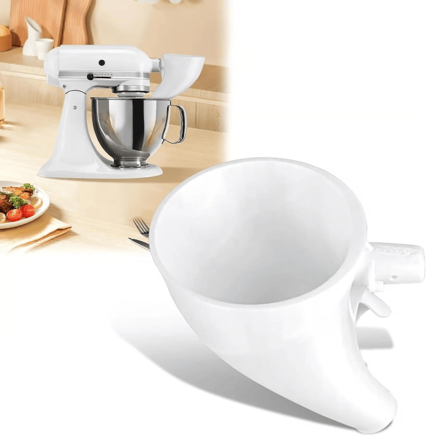 Food Processor Flour Funnel – Controlled Ingredient Transfer