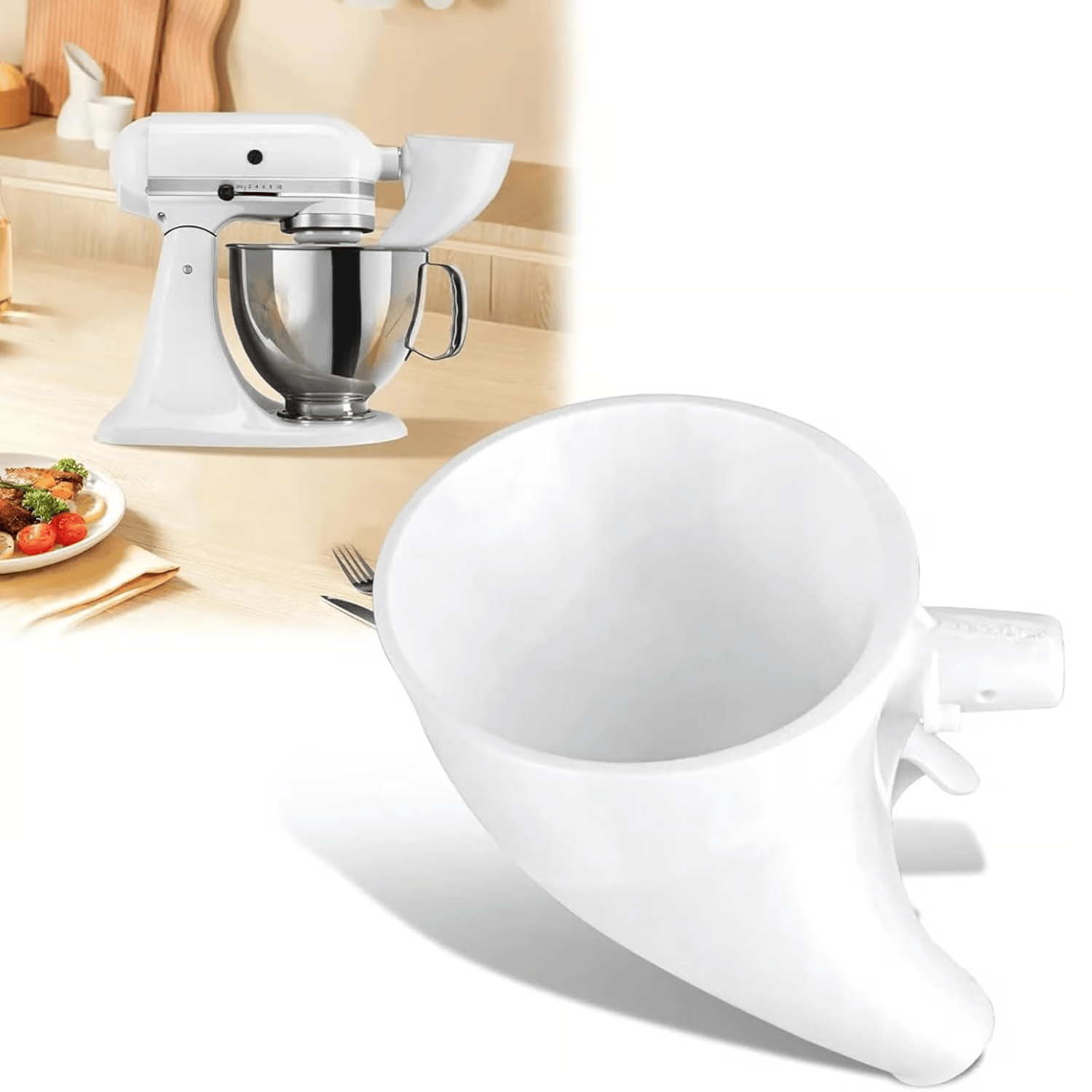 Food Processor Flour Funnel – Controlled Ingredient Transfer