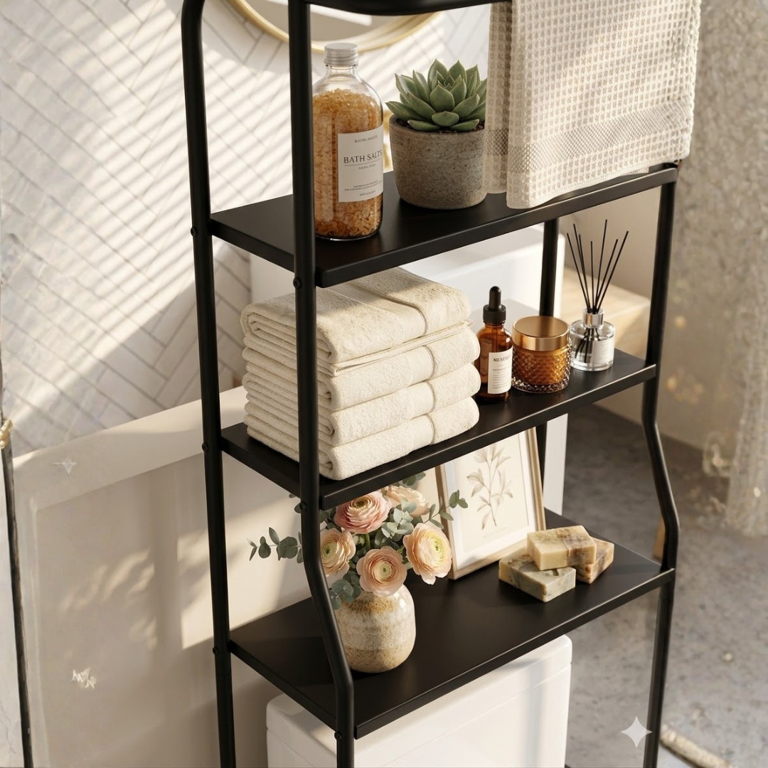 Toilet shelf above toilet with 3 levels – alternate product view 4