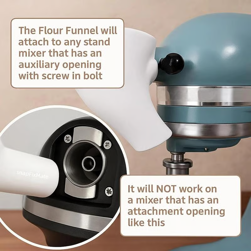 Food Processor Flour Funnel – Controlled Ingredient Transfer – alternate product view 3