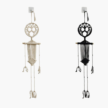2pcs Halloween Decoration Skeleton Skull Macrame Wall Hanging Cotton Rope Boho Wall Art Decor – alternate product view 6