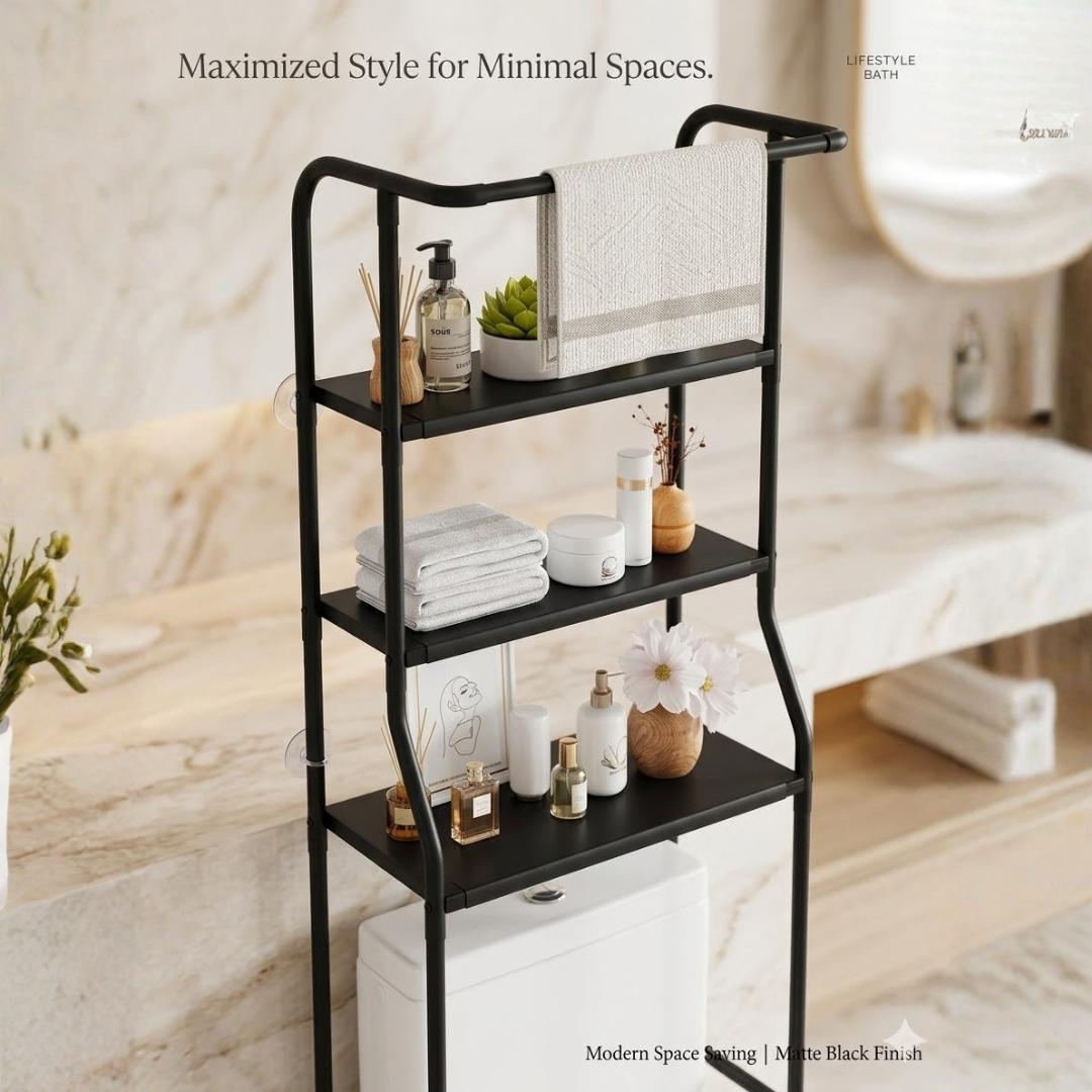Toilet shelf above toilet with 3 levels – alternate product view 5
