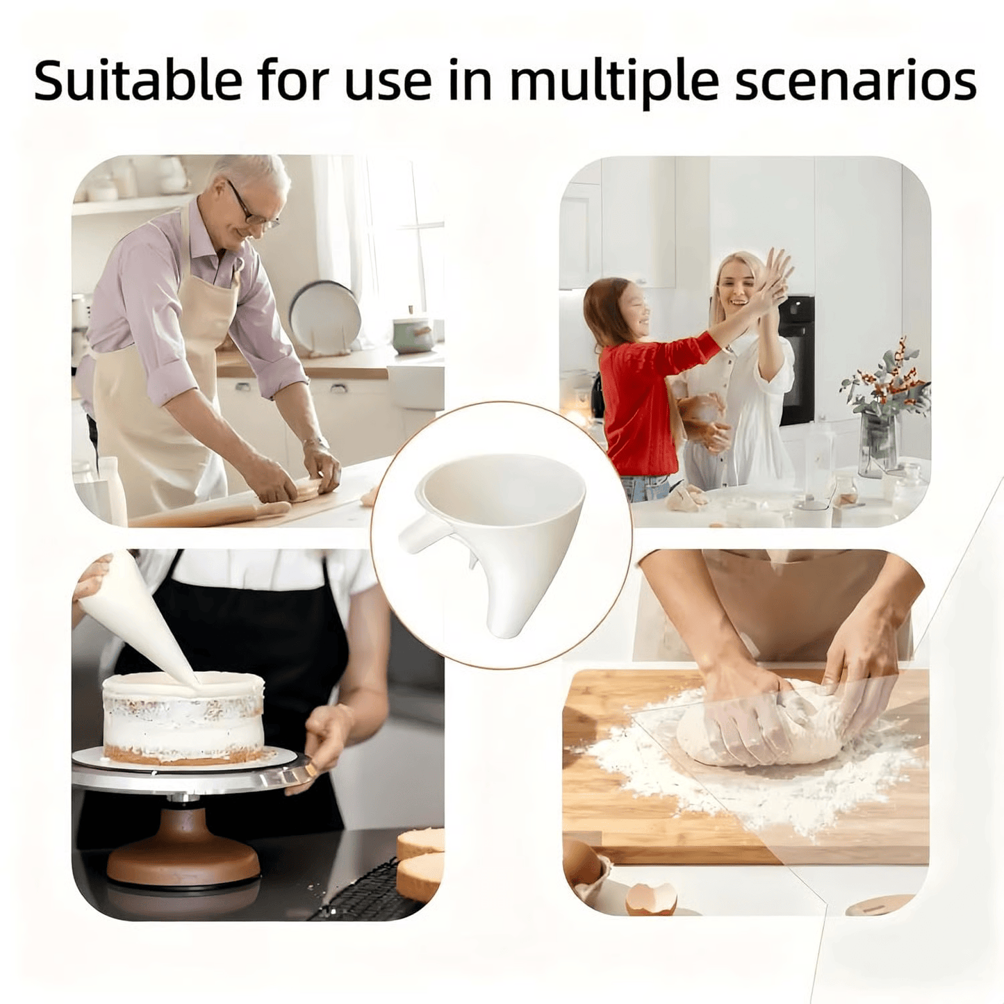 Food Processor Flour Funnel – Controlled Ingredient Transfer – alternate product view 6