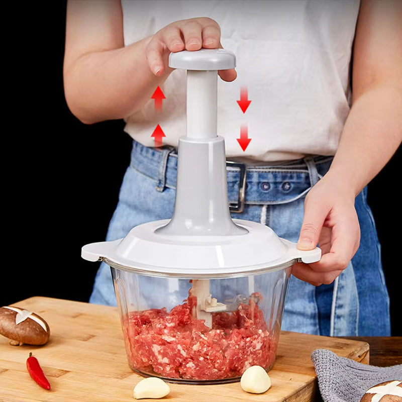 Manual chopper without electricity - stainless steel blades – alternate product view 2