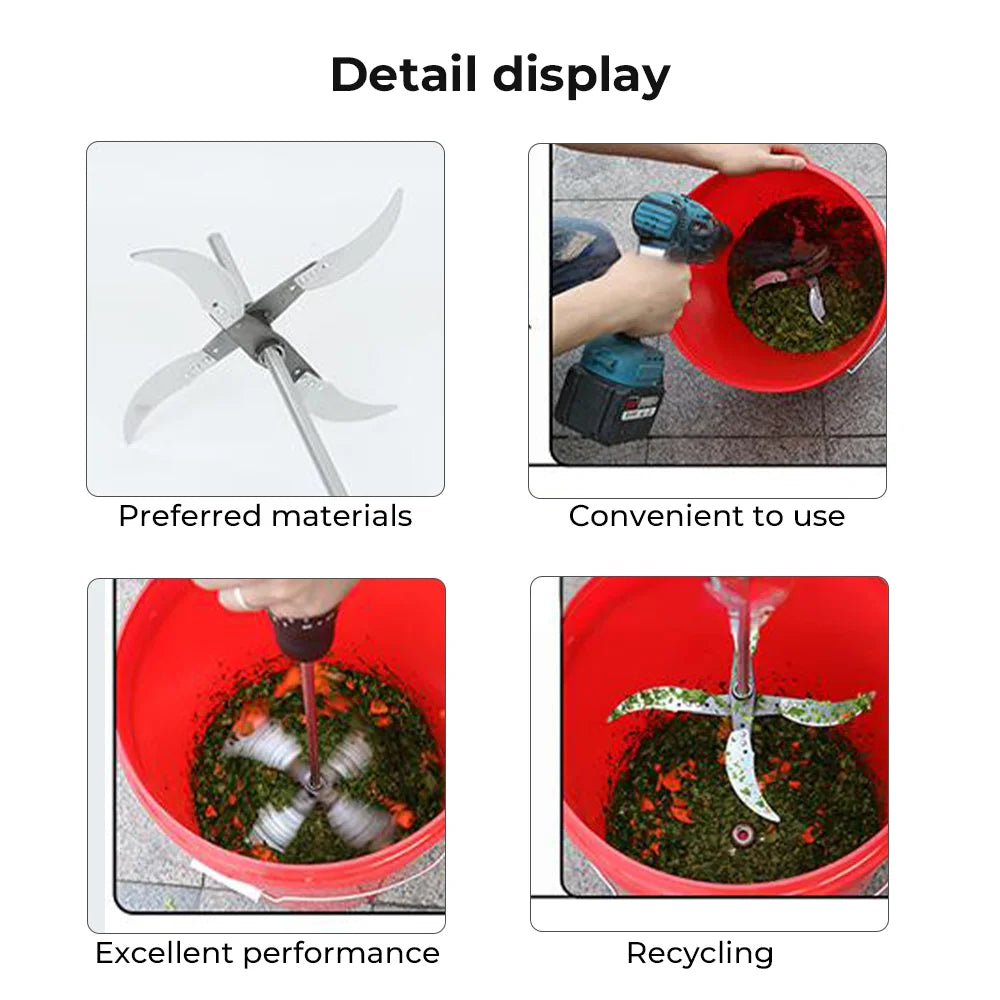 Vegetable chopper stainless steel with 4 blades – alternate product view 3
