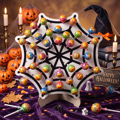 4pcs Halloween Wooden Lollipop Holder Pumpkin Ghost Spider Web Candy Display Stand for Party Table Decor – alternate product 