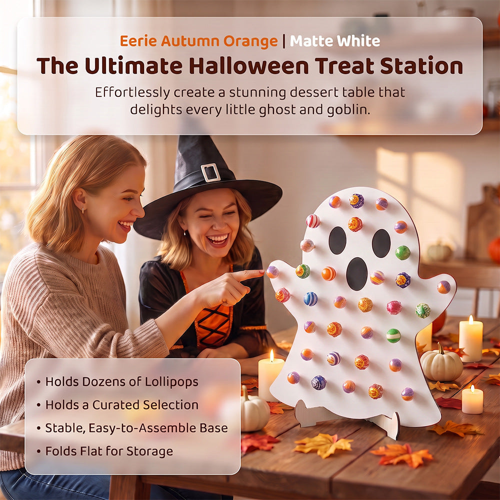4pcs Halloween Wooden Lollipop Holder Pumpkin Ghost Spider Web Candy Display Stand for Party Table Decor – alternate product 