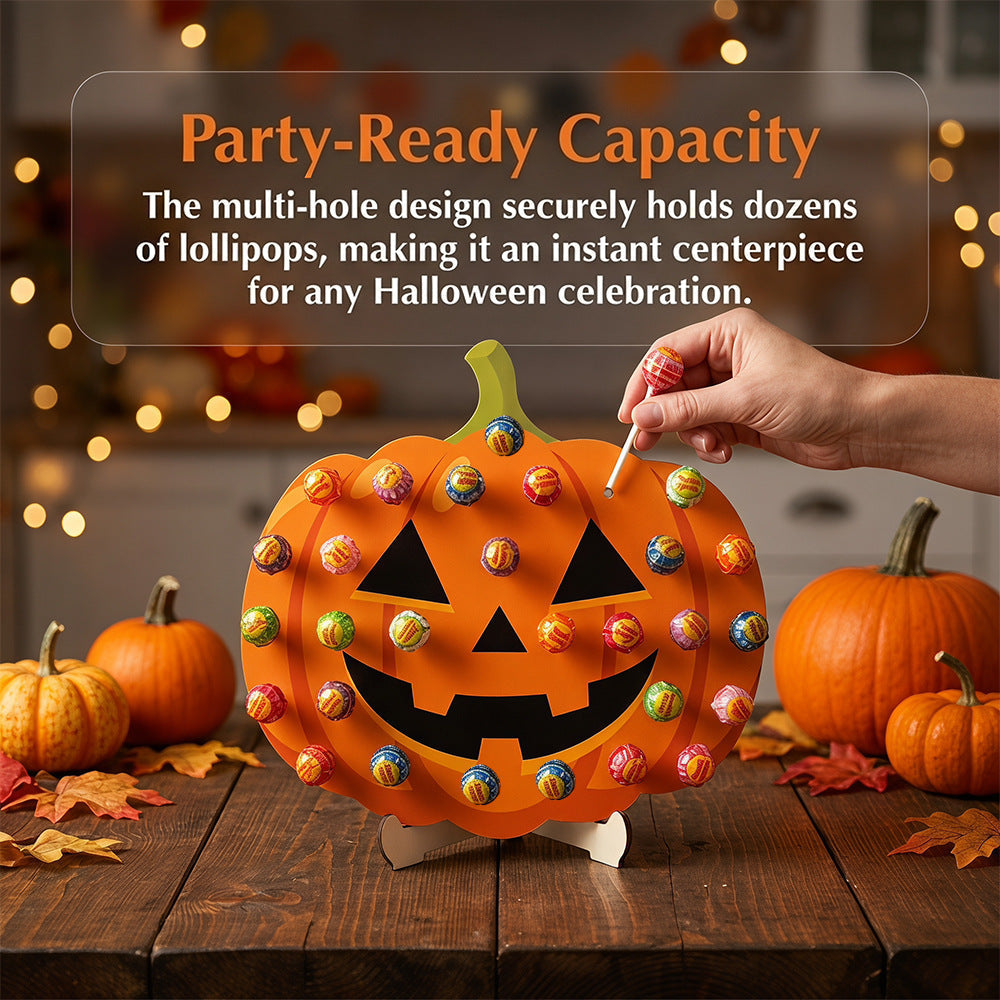 4pcs Halloween Wooden Lollipop Holder Pumpkin Ghost Spider Web Candy Display Stand for Party Table Decor – alternate product 