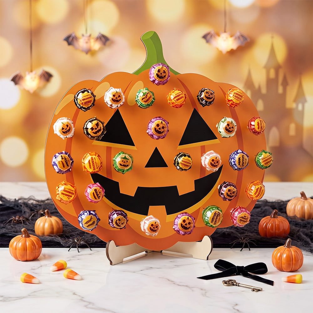 4pcs Halloween Wooden Lollipop Holder Pumpkin Ghost Spider Web Candy Display Stand for Party Table Decor – alternate product 