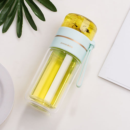 Double-Wall Glass Infuser Bottle – Clear Tea Drinkware