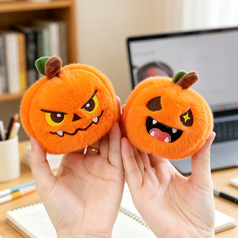 5pcs Halloween Plush 3.94'' Pumpkin Keychain Soft Stuffed Bag Charm Pendant with Funny Facial Expressions – alternate product