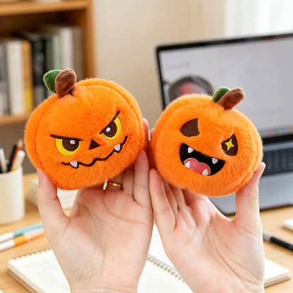 5pcs Halloween Plush 3.94'' Pumpkin Keychain Soft Stuffed Bag Charm Pendant with Funny Facial Expressions – alternate product