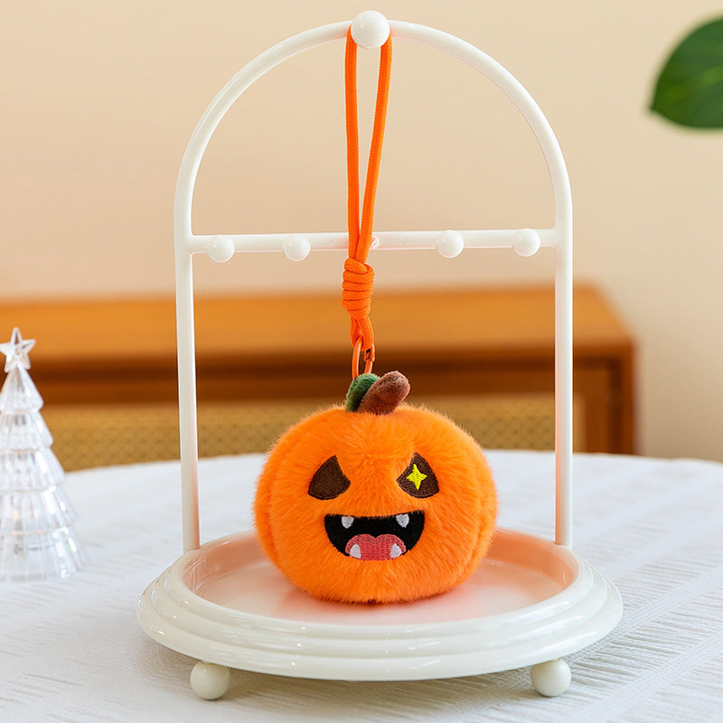 5pcs Halloween Plush 3.94'' Pumpkin Keychain Soft Stuffed Bag Charm Pendant with Funny Facial Expressions – alternate product
