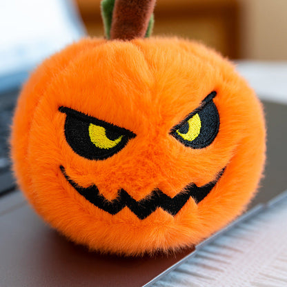5pcs Halloween Plush 3.94'' Pumpkin Keychain Soft Stuffed Bag Charm Pendant with Funny Facial Expressions – alternate product