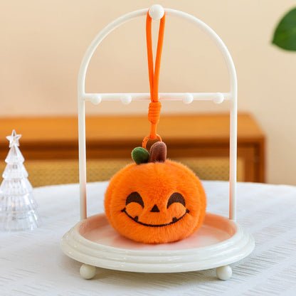 5pcs Halloween Plush 3.94'' Pumpkin Keychain Soft Stuffed Bag Charm Pendant with Funny Facial Expressions – alternate product