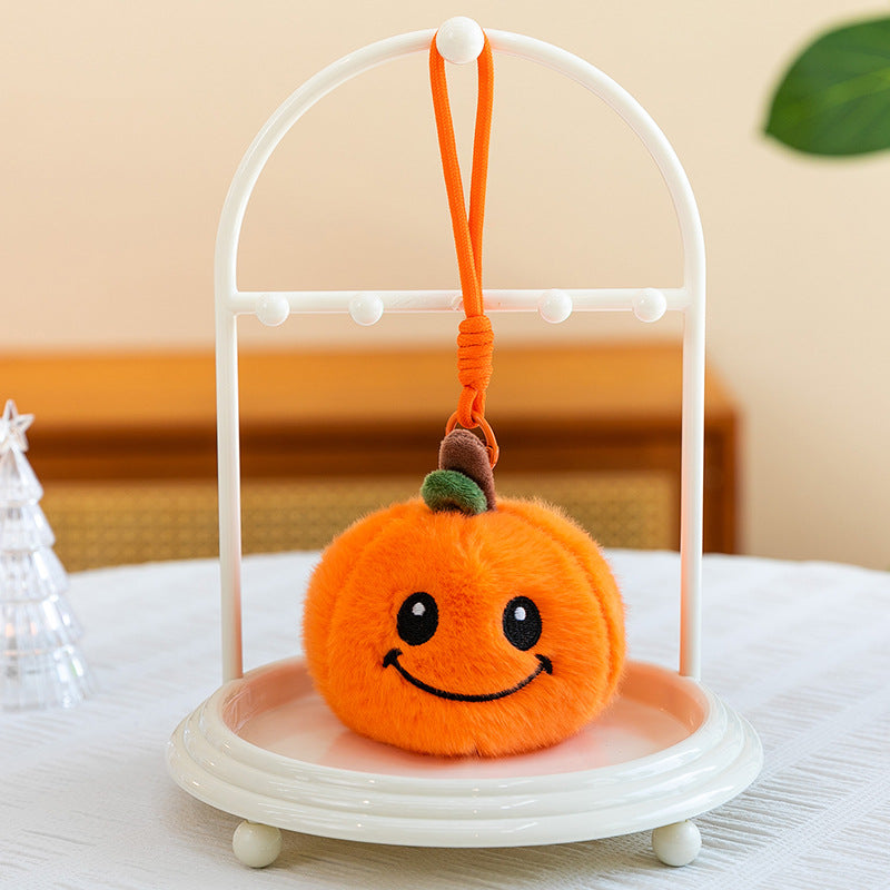5pcs Halloween Plush 3.94'' Pumpkin Keychain Soft Stuffed Bag Charm Pendant with Funny Facial Expressions – alternate product