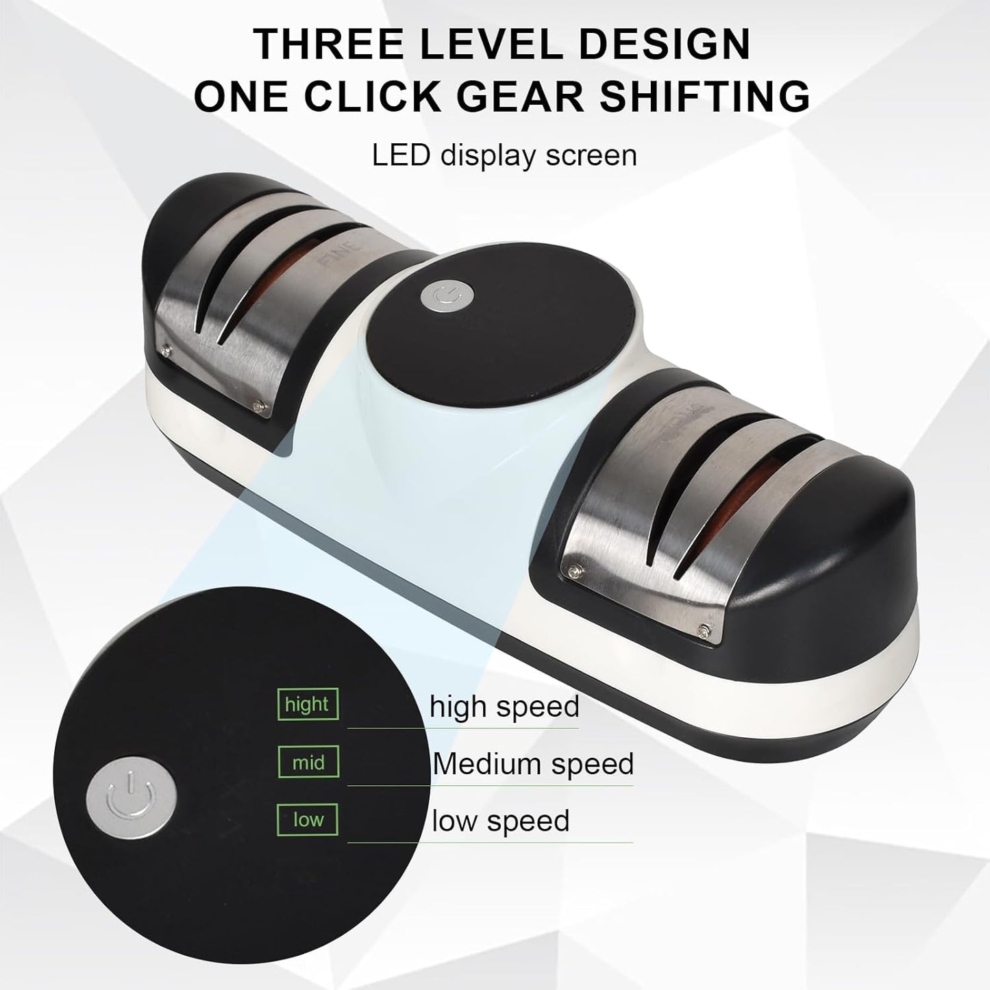 3 Speed Electric Knife Sharpener with LED Display - EdgeMaster – alternate product view 6