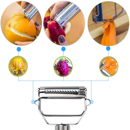 Stainless steel vegetable peeler with julienne blade – alternate product view 4