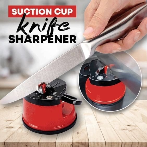 Knife sharpener with suction cup - stable attachment
