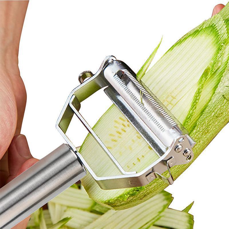 Stainless steel vegetable peeler with julienne blade – alternate product view 5