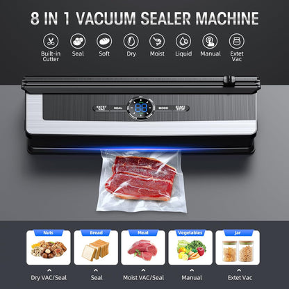 Vacuum sealer with built-in cutting blade - less food waste – alternate product view 8