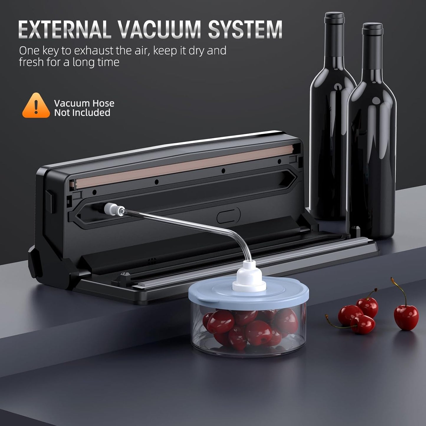 Vacuum sealer with built-in cutting blade - less food waste – alternate product view 4