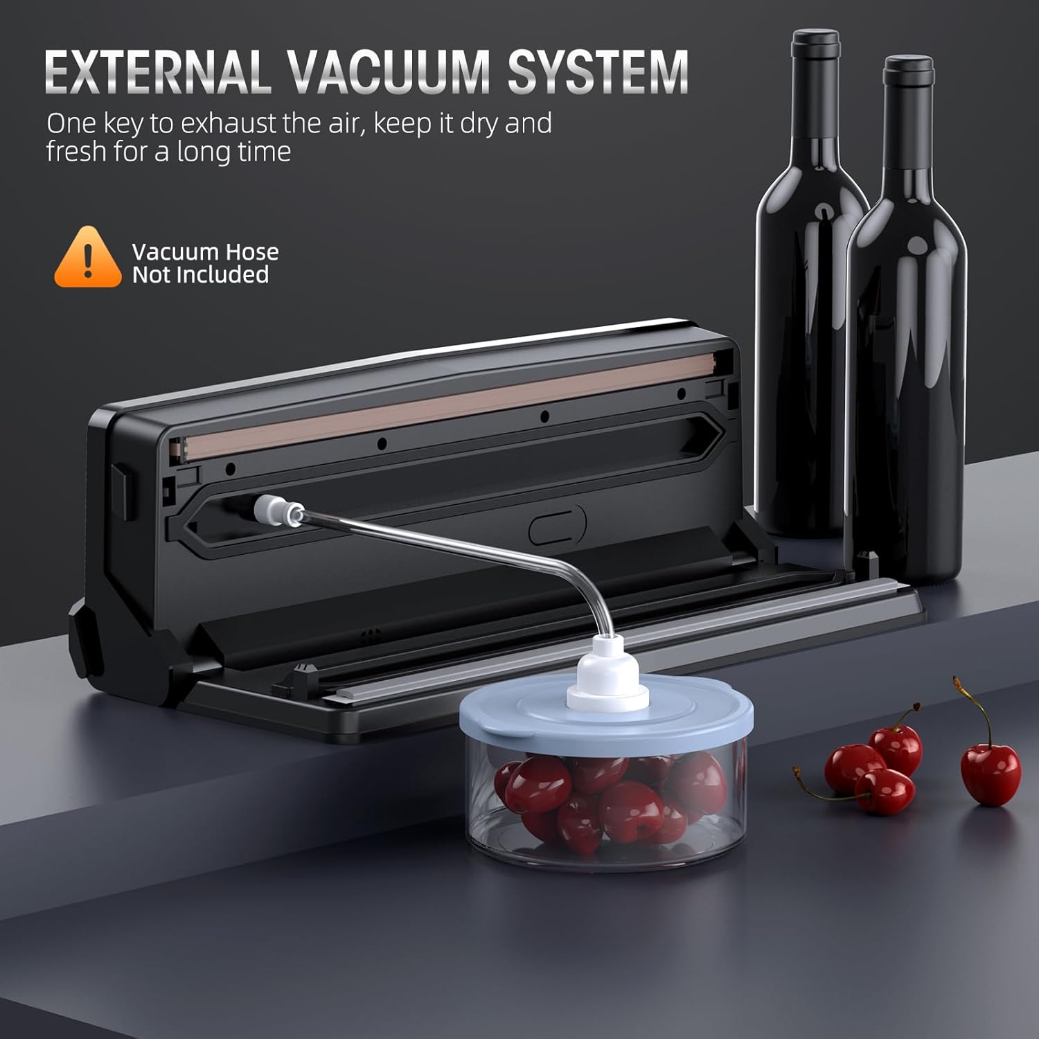 Vacuum sealer with built-in cutting blade - less food waste – alternate product view 4