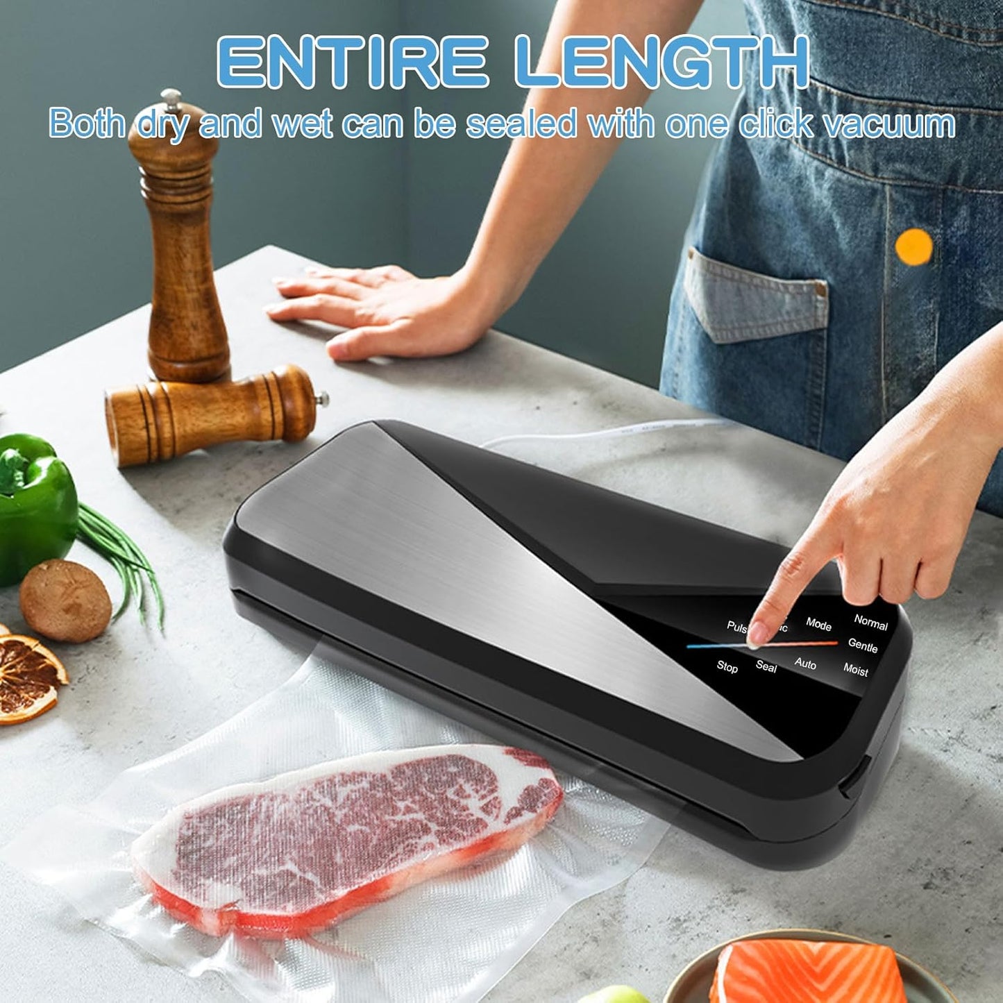 6-in-1 vacuum sealer with 80 kPa suction and 30 cm sealing strip - Fresvyn – alternate product view 6