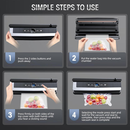 Vacuum sealer with built-in cutting blade - less food waste – alternate product view 5