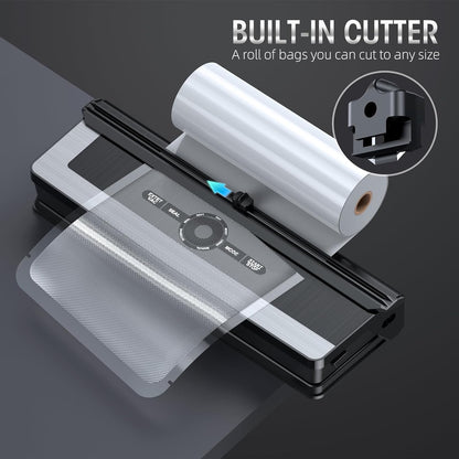 Vacuum sealer with built-in cutting blade - less food waste – alternate product view 7
