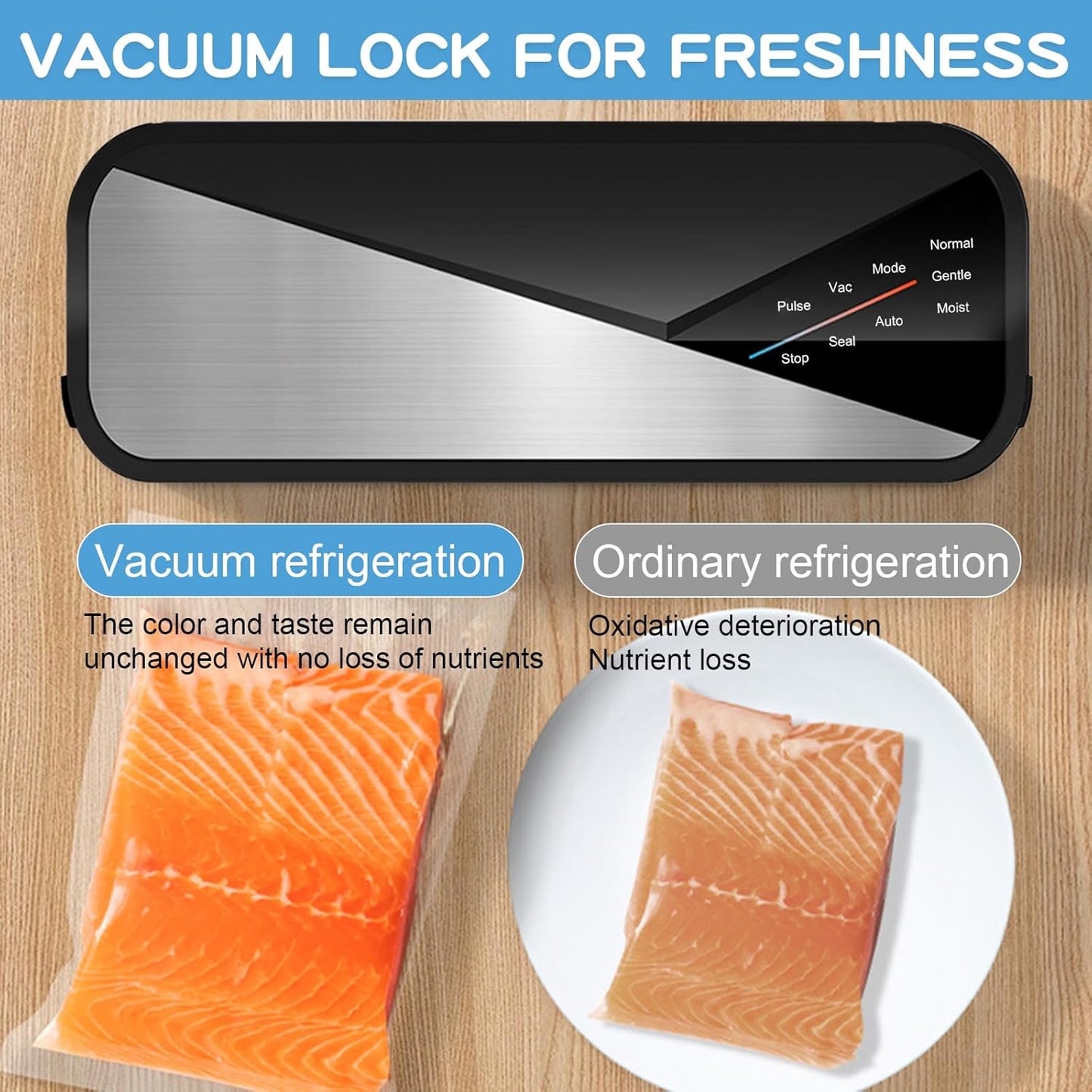 6-in-1 vacuum sealer with 80 kPa suction and 30 cm sealing strip - Fresvyn – alternate product view 3