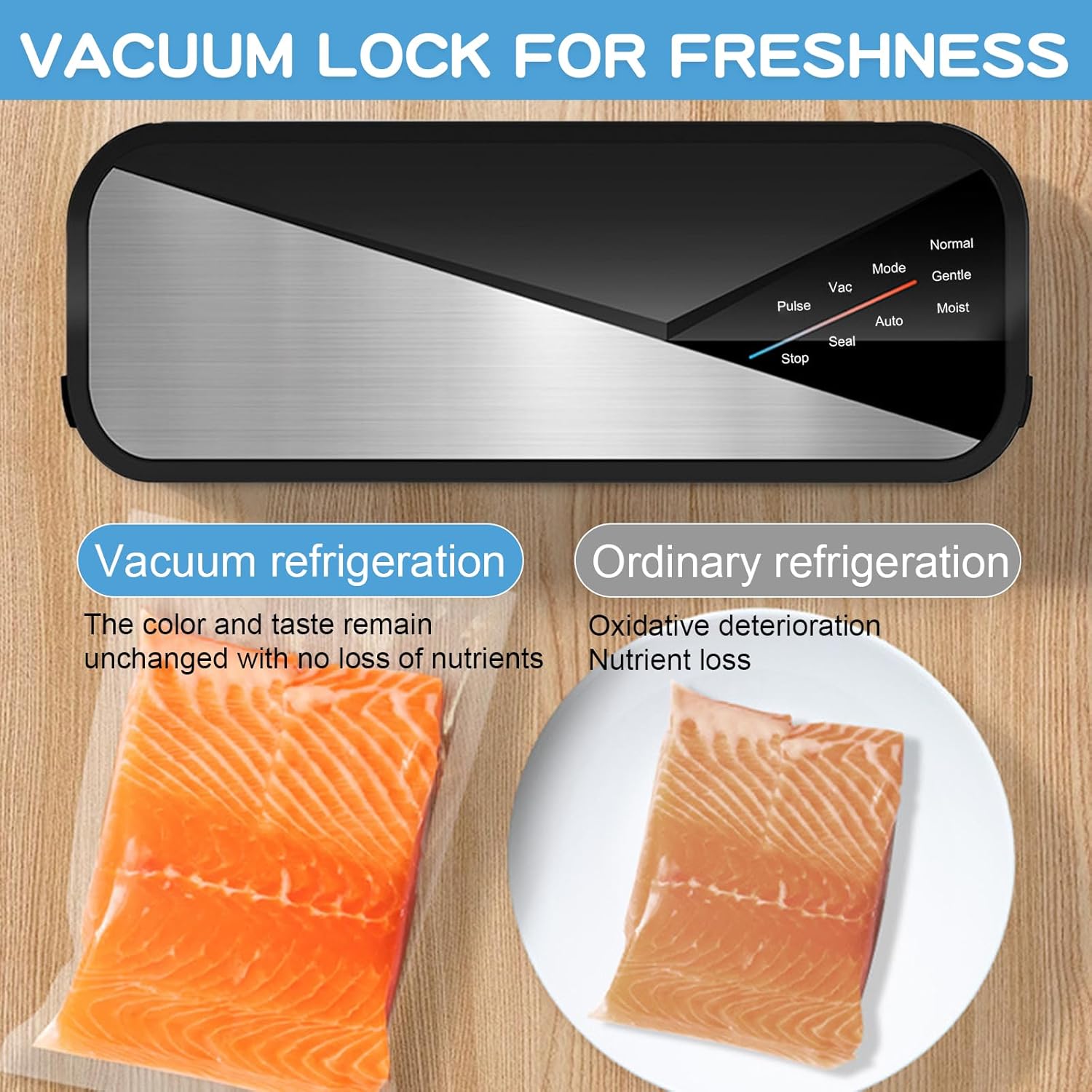 6-in-1 vacuum sealer with 80 kPa suction and 30 cm sealing strip - Fresvyn – alternate product view 3