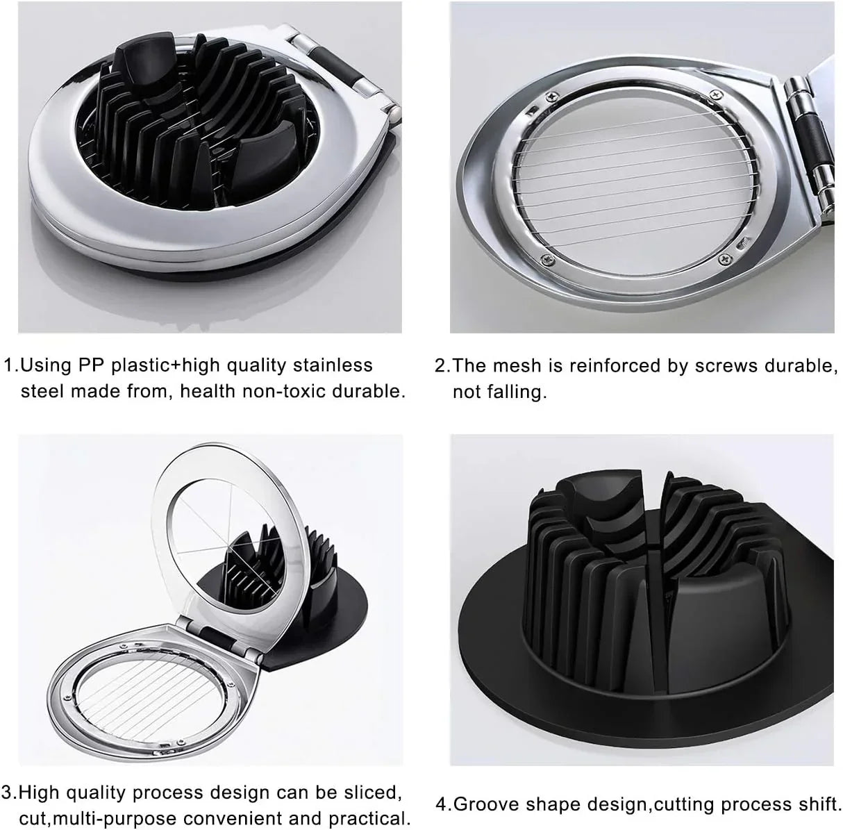 Stainless steel egg divider - slices, wedges & quarters in one – alternate product view 6