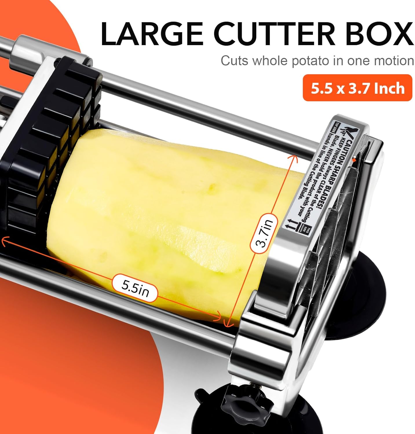 French fries cutter made of stainless steel with 2 interchangeable cutting inserts – alternate product view 3