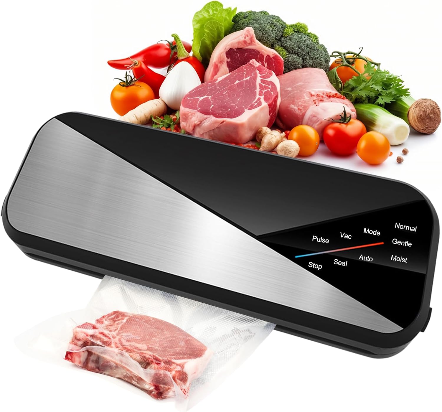 6-in-1 vacuum sealer with 80 kPa suction and 30 cm sealing strip - Fresvyn – alternate product view 2