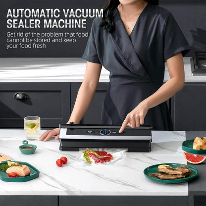 Vacuum sealer with built-in cutting blade - less food waste – alternate product view 3
