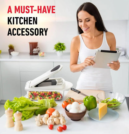 Vegetable cutter with 8 blades - chopping, slicing, grating and dicing – alternate product view 4