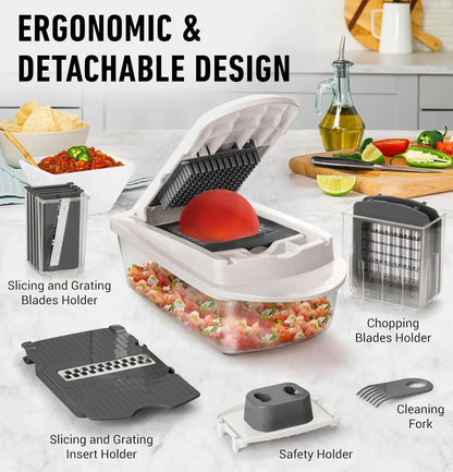 Vegetable cutter with 8 blades - chopping, slicing, grating and dicing – alternate product view 6