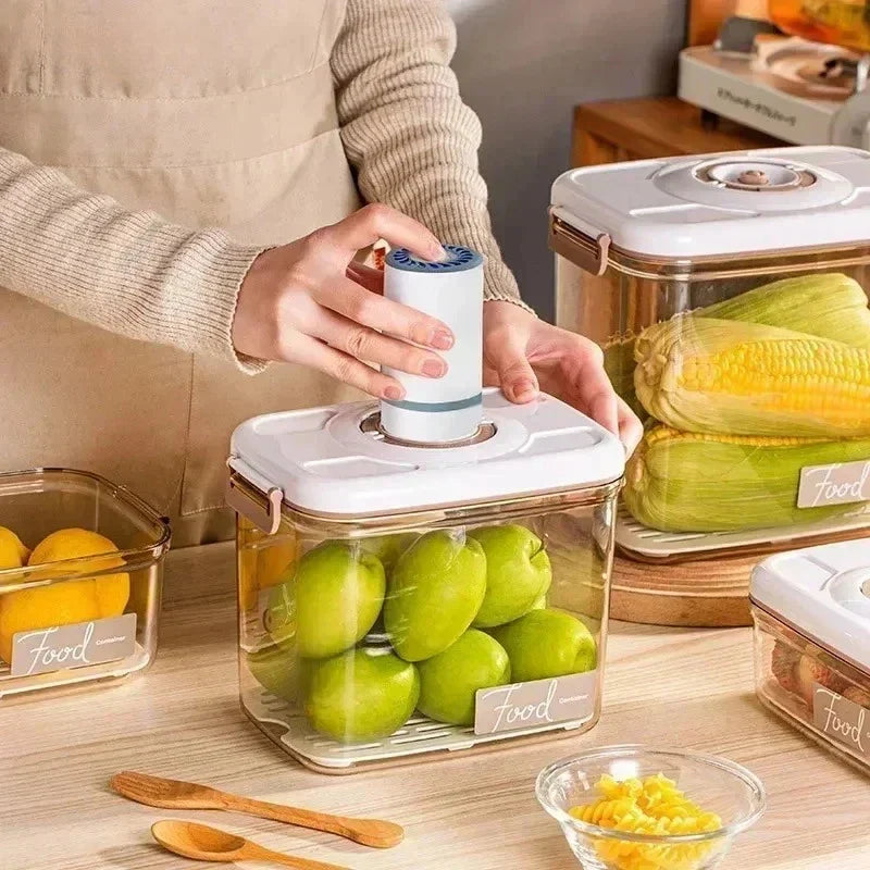 Vacuum food storage container with hand pump – alternate product view 2