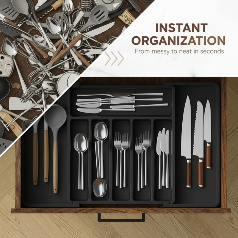Expandable Cutlery Drawer Organizer – Adjustable 33–57 cm – alternate product view 6