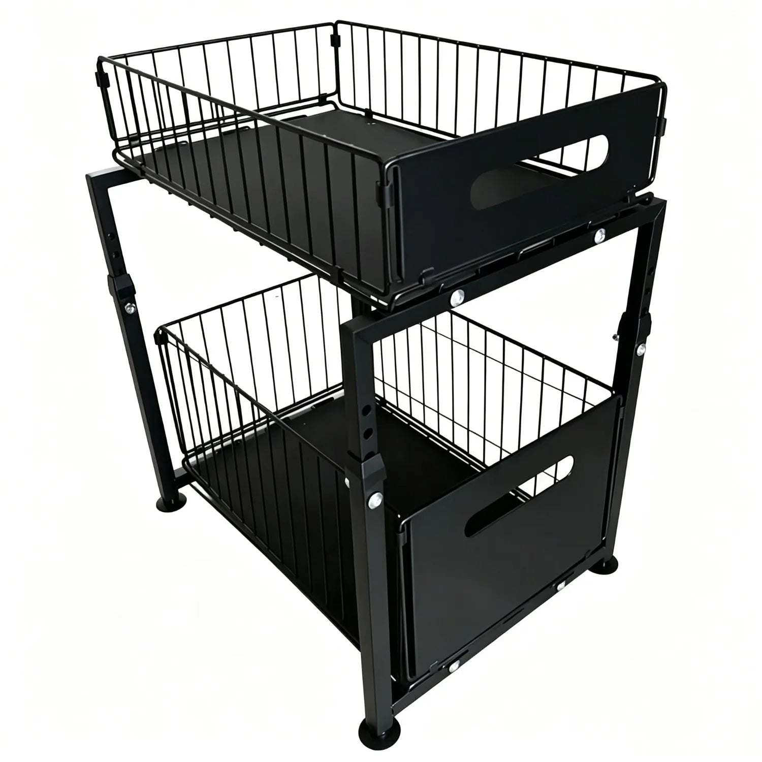 Extendable kitchen cabinet organizer 2 tiers