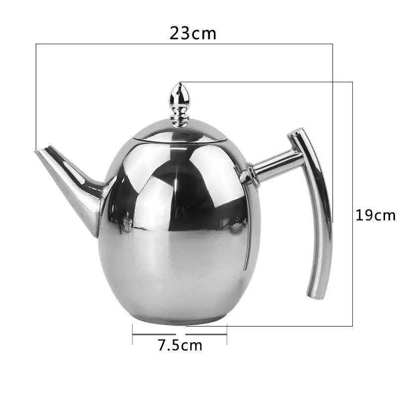 Stainless steel teapot with strainer – TeaElegance – alternate product view 3