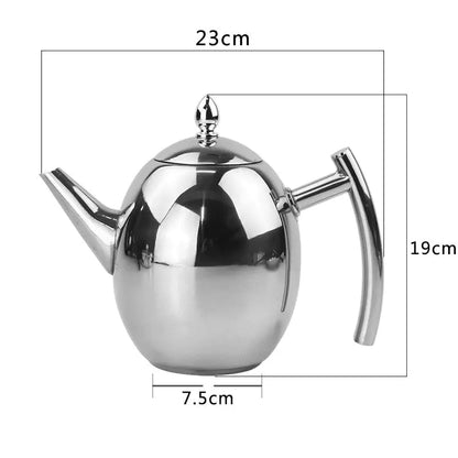 Stainless steel teapot with strainer – TeaElegance – alternate product view 3